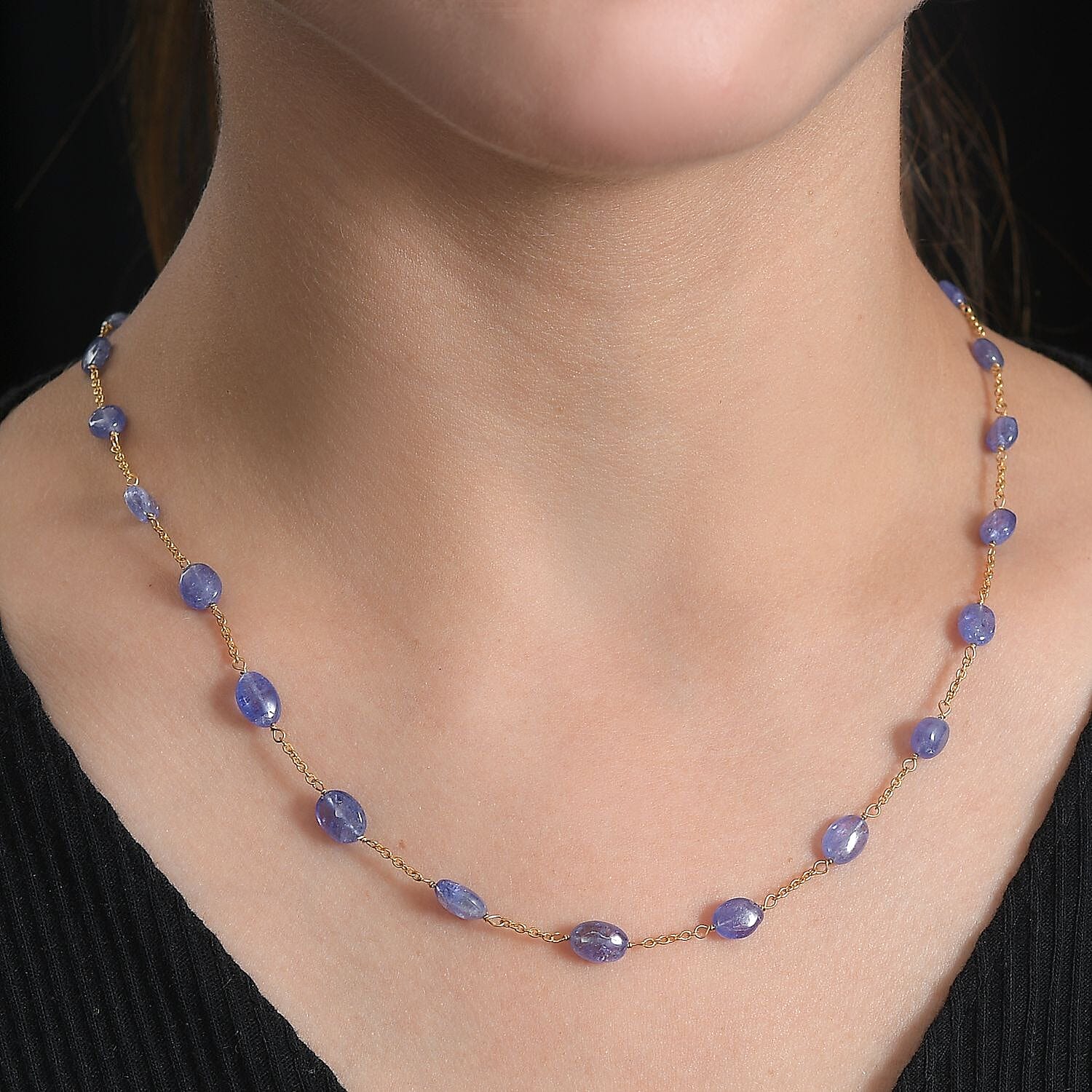 Tanzanite  Necklace (Size - 24) in Vermeil YG Sterling Silver 47.00 ct  42.000  Ct.