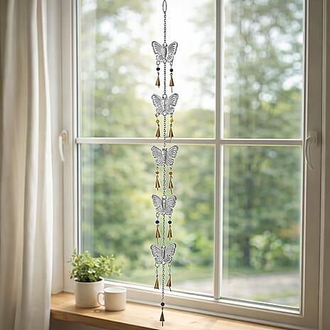 Handmade Butterfly with Bells Hanging Iron Wind Chime (78 x 7 cm)