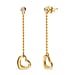 LUXURIANT Lab Grown Diamond (SI G/H) Drop Heart Earring with Push Back in 18K Vermeil Yellow Gold Plated Sterling Silver