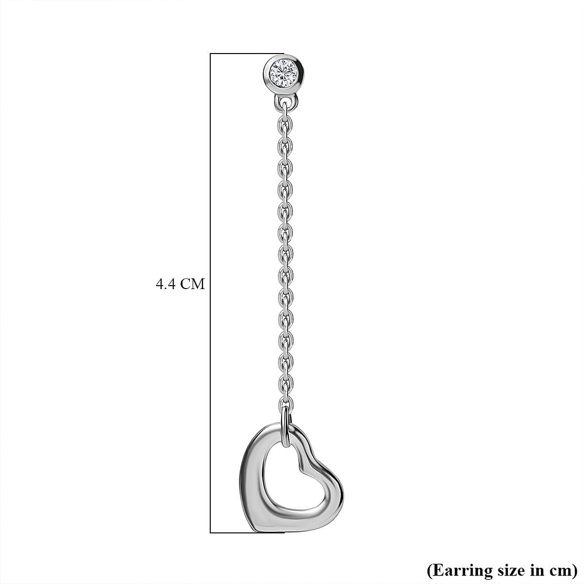 Luxuriant Diamond  Lab Grown Diamond  Fancy Earring in Rhodium Overlay Sterling Silver 0.15 ct  0.150  Ct.