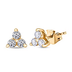 LUXURIANT Lab Grown Diamond (SI G/H) Earring with Push Back in 18K Vermeil Yellow Gold Plated Sterling Silver 0.52 Ct.