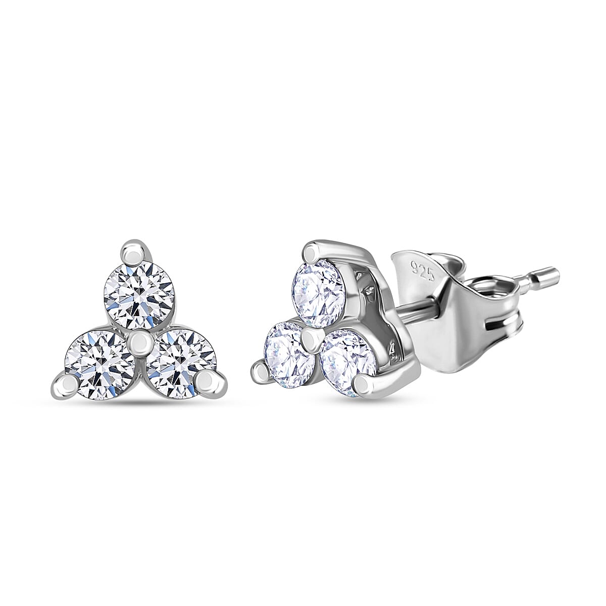 Luxuriant Diamond Lab Grown Diamond (SI-G-H) Earring with Push Back in Sterling Silver