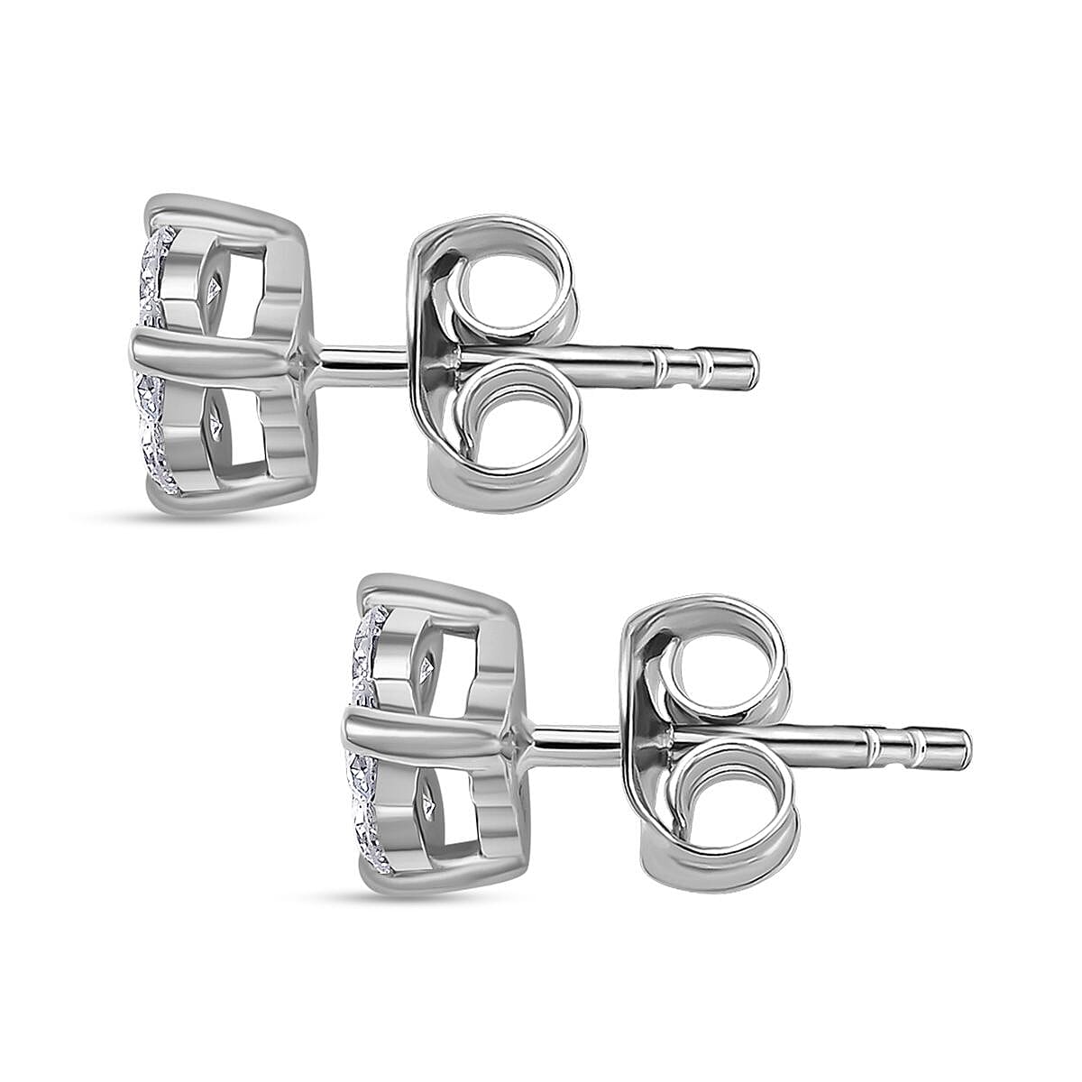 Luxuriant Diamond Lab Grown Diamond (SI-G-H) Earring with Push Back in Sterling Silver