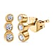 LUXURIANT Lab Grown Diamond (SI G/H) Solitaire Stud Push Post Earring in Rhodium Overlay Sterling Silver