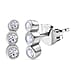 LUXURIANT Lab Grown Diamond (SI G/H) Solitaire Stud Push Post Earring in Rhodium Overlay Sterling Silver