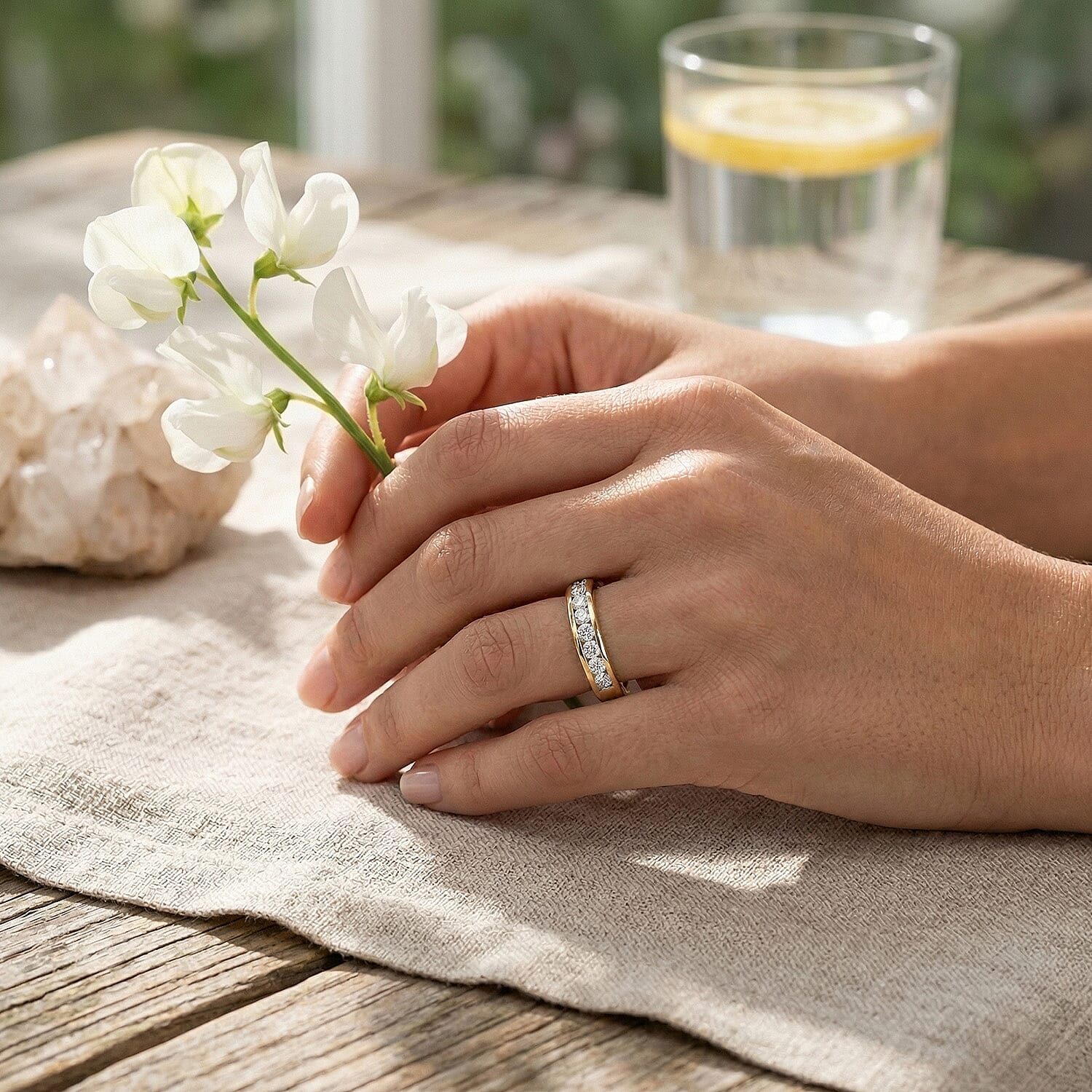 Luxuriant Diamond Lab Grown Diamond (SI-GH) Band Ring in Sterling Silver