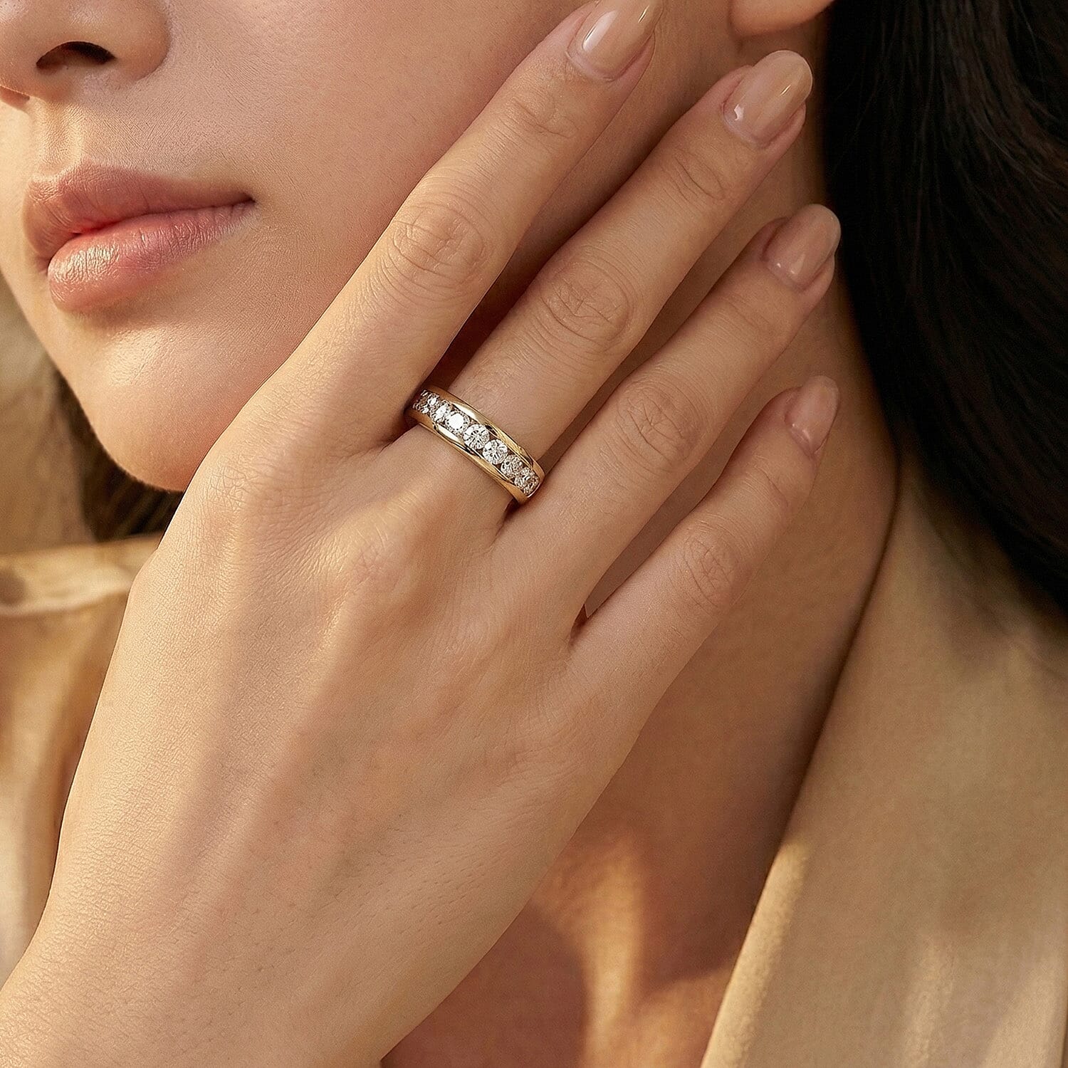 Luxuriant Diamond Lab Grown Diamond (SI-GH) Band Ring in Sterling Silver