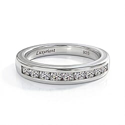 LUXURIANT 0.50 Ct. Lab Grown Diamond Half Eternity Band Ring in Sterling Silver (SI-GH)