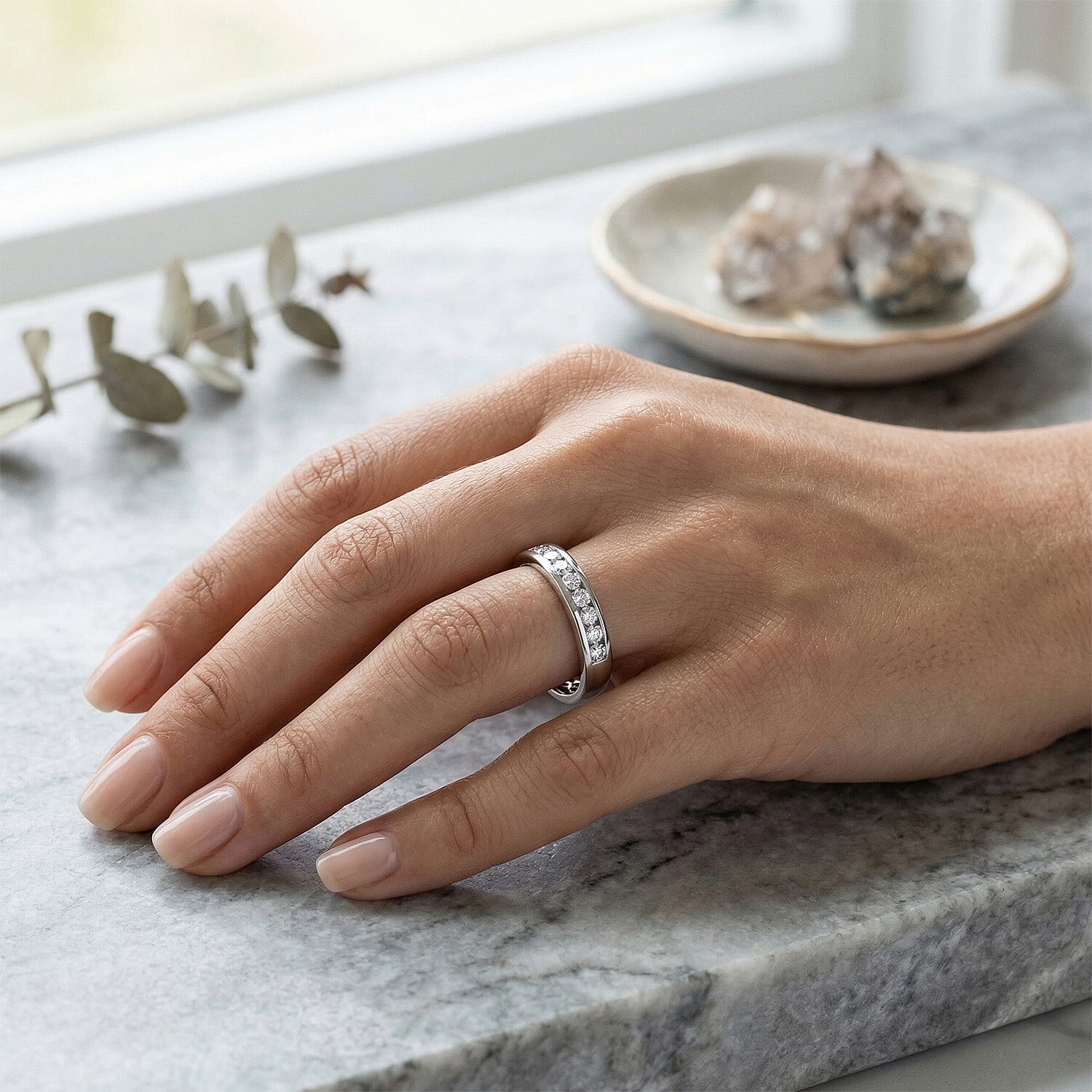 Luxuriant Diamond Lab Grown Diamond (SI-GH) Band Ring in Sterling Silver