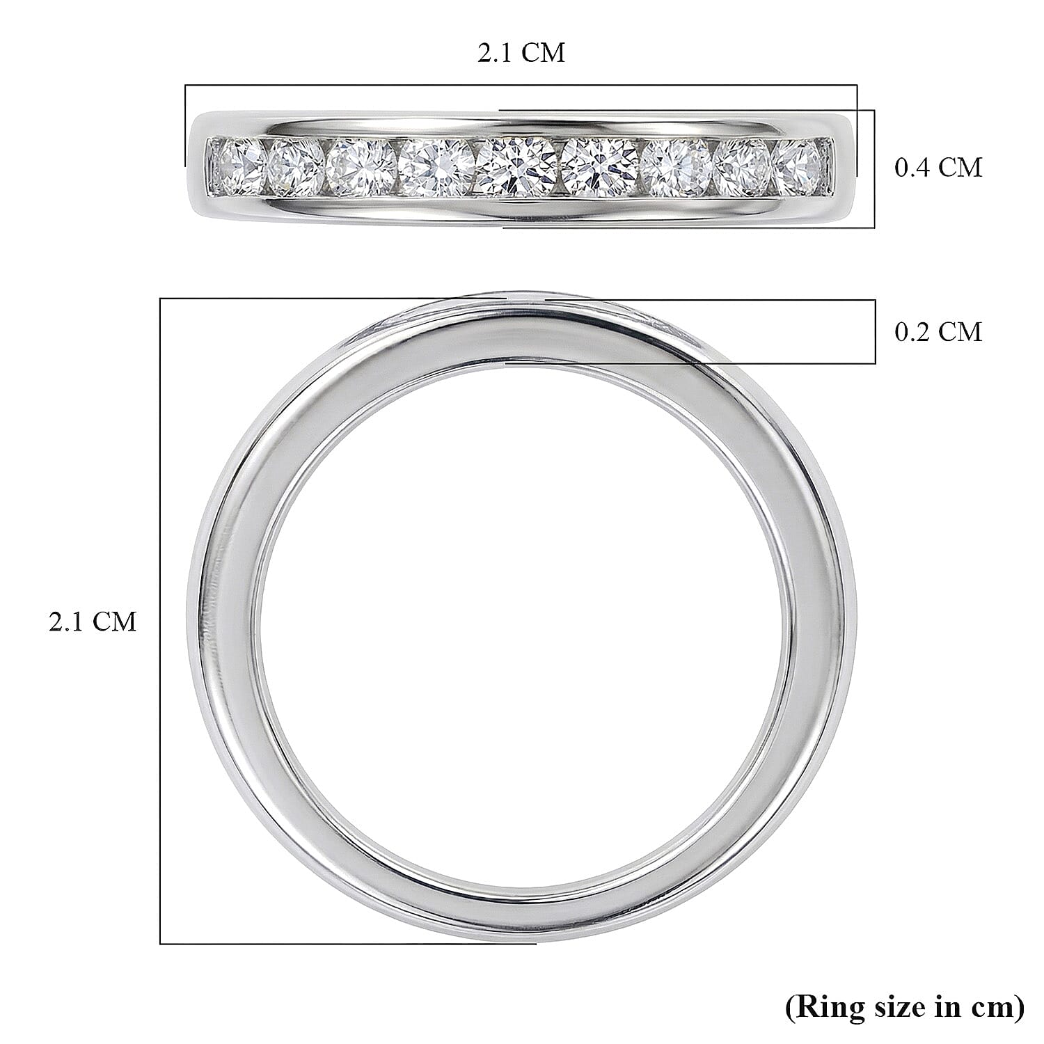 Luxuriant Diamond Lab Grown Diamond (SI-GH) Band Ring in Sterling Silver