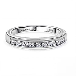 LUXURIANT 0.50 Ct. Lab Grown Diamond Half Eternity Band Ring in Sterling Silver (SI-GH)