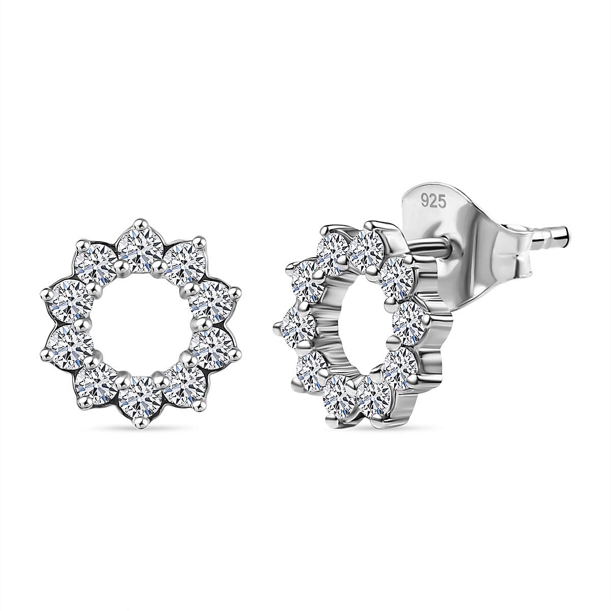 Luxuriant Diamond  Lab Grown Diamond  Fancy Earring in Rhodium Overlay Sterling Silver 0.50 ct. SI-G/H