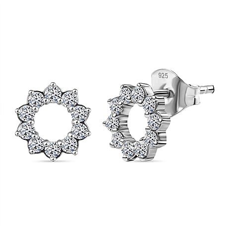 Luxuriant Diamond  Lab Grown Diamond  Fancy Earring in Rhodium Overlay Sterling Silver 0.50 ct  0.500  Ct.