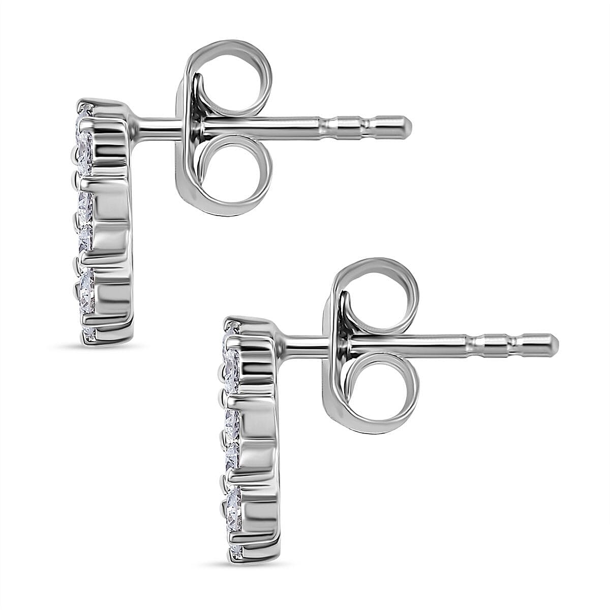 Luxuriant Diamond  Lab Grown Diamond  Fancy Earring in Rhodium Overlay Sterling Silver 0.50 ct. SI-G/H
