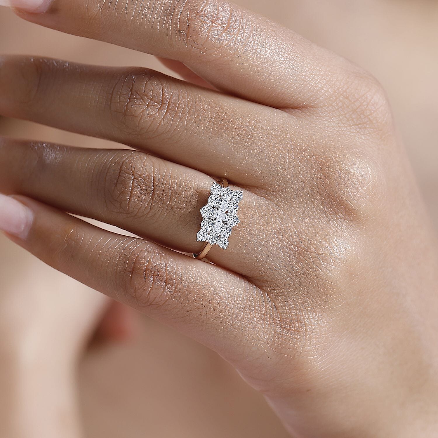 Luxuriant Diamond Lab Grown Diamond (VS-E-F) Boat Ring in Sterling Silver