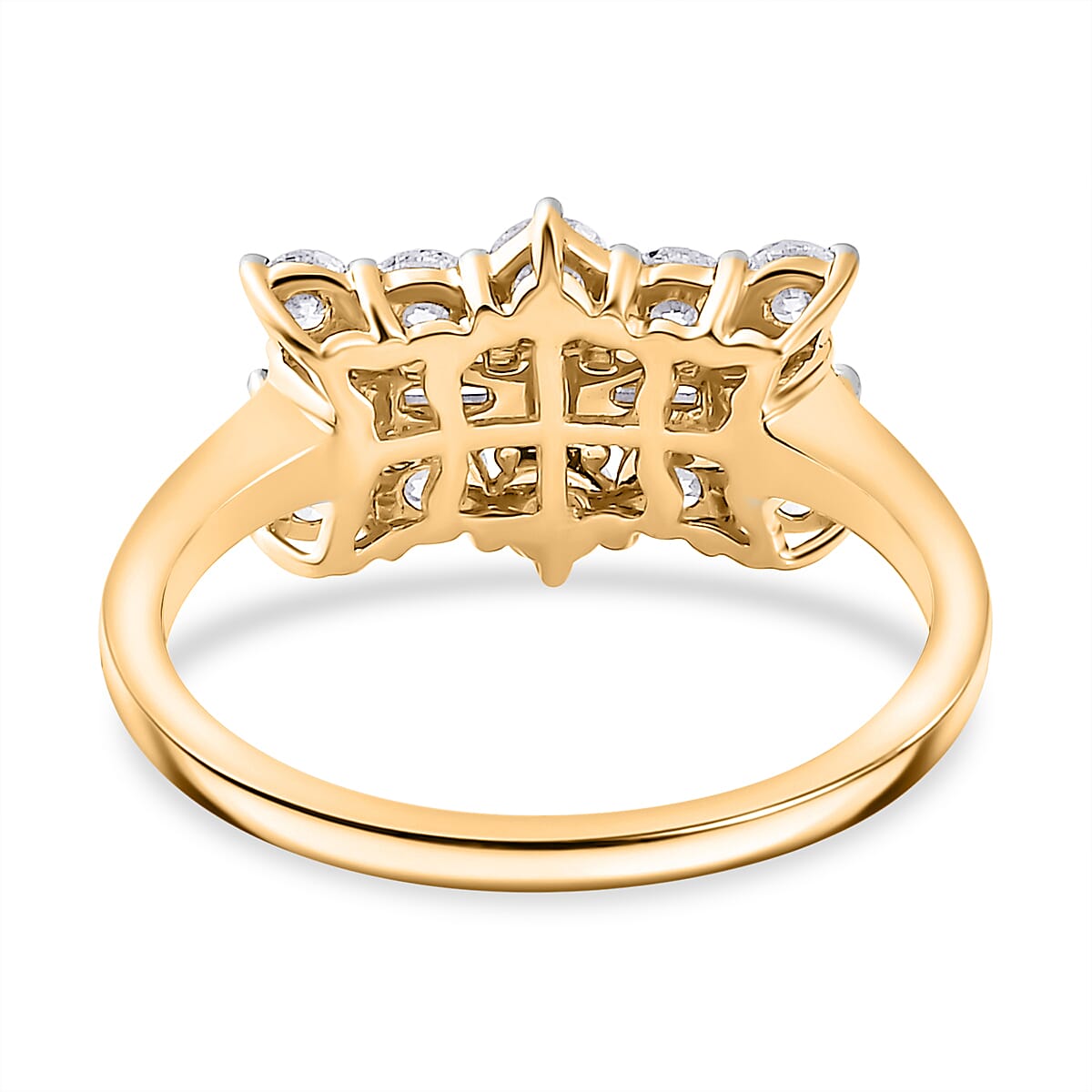 Luxuriant - Lab Grown Diamond (VS-E-F) Boat Ring in 18K Vermeil Yellow Gold Plated Sterling Silver 1.00 Ct.