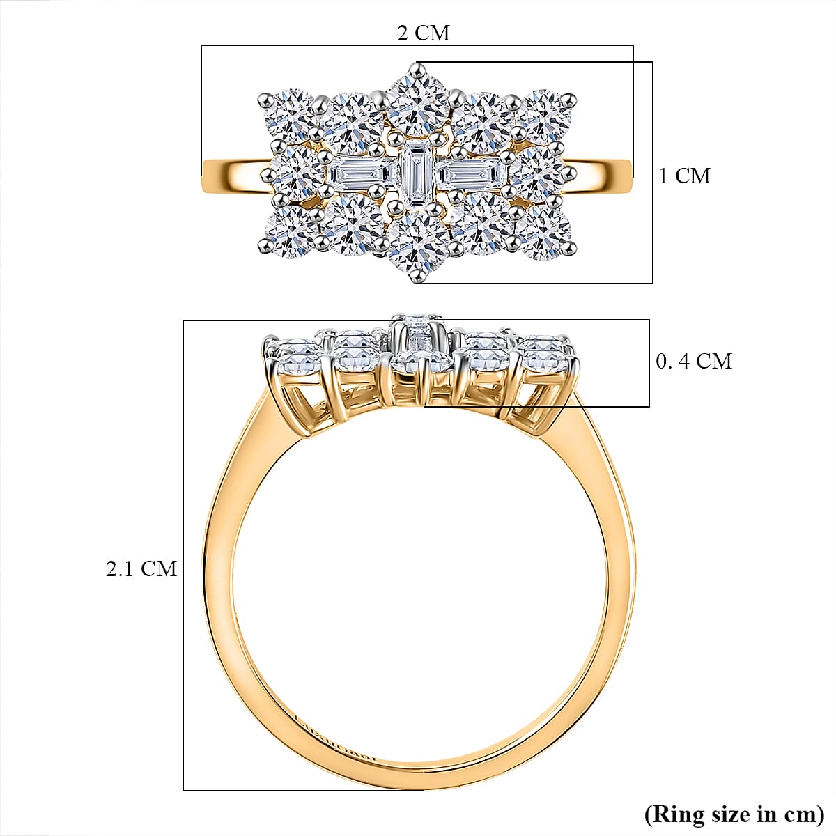 Luxuriant - Lab Grown Diamond (VS-E-F) Boat Ring in 18K Vermeil Yellow Gold Plated Sterling Silver 1.00 Ct.