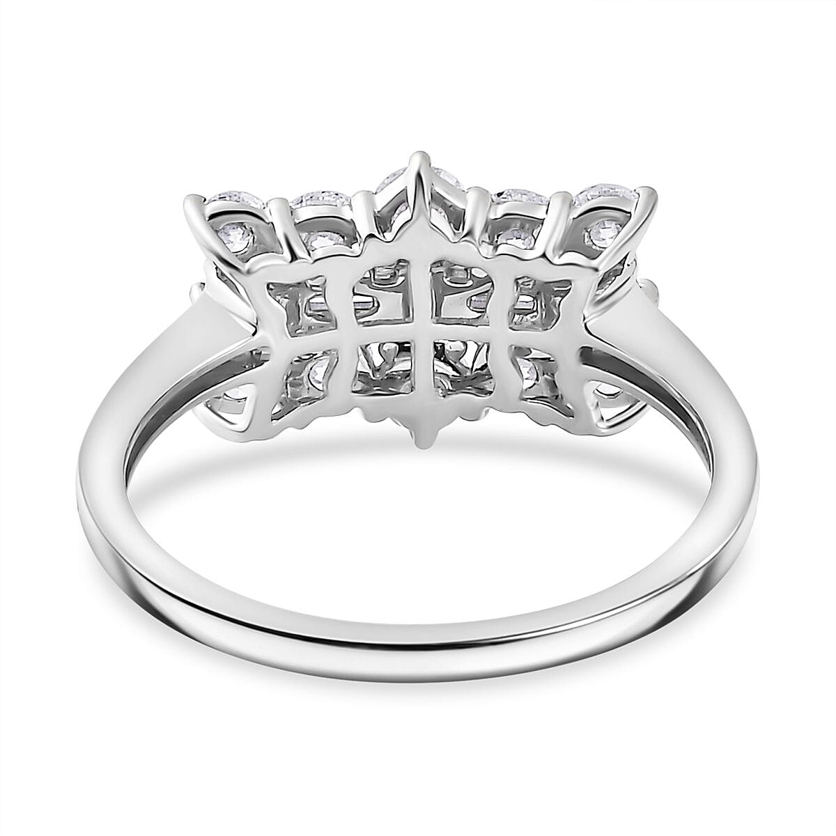 Luxuriant Diamond Lab Grown Diamond (VS-E-F) Boat Ring in Sterling Silver