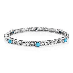 Sleeping Beauty Turquoise  Full Bangle in 18K YG Vermeil Sterling Silver 1.80 ct,  Silver Wt. 17.5 Gms  2.076  Ct.