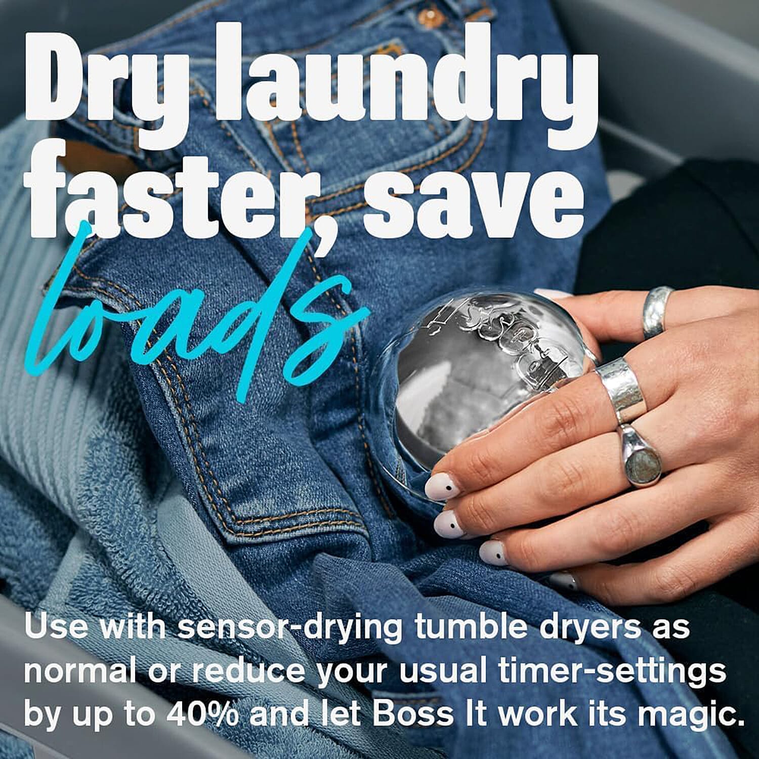 Boss It Ultra Reflective Tumble Rapid Dryer Ball - Silver