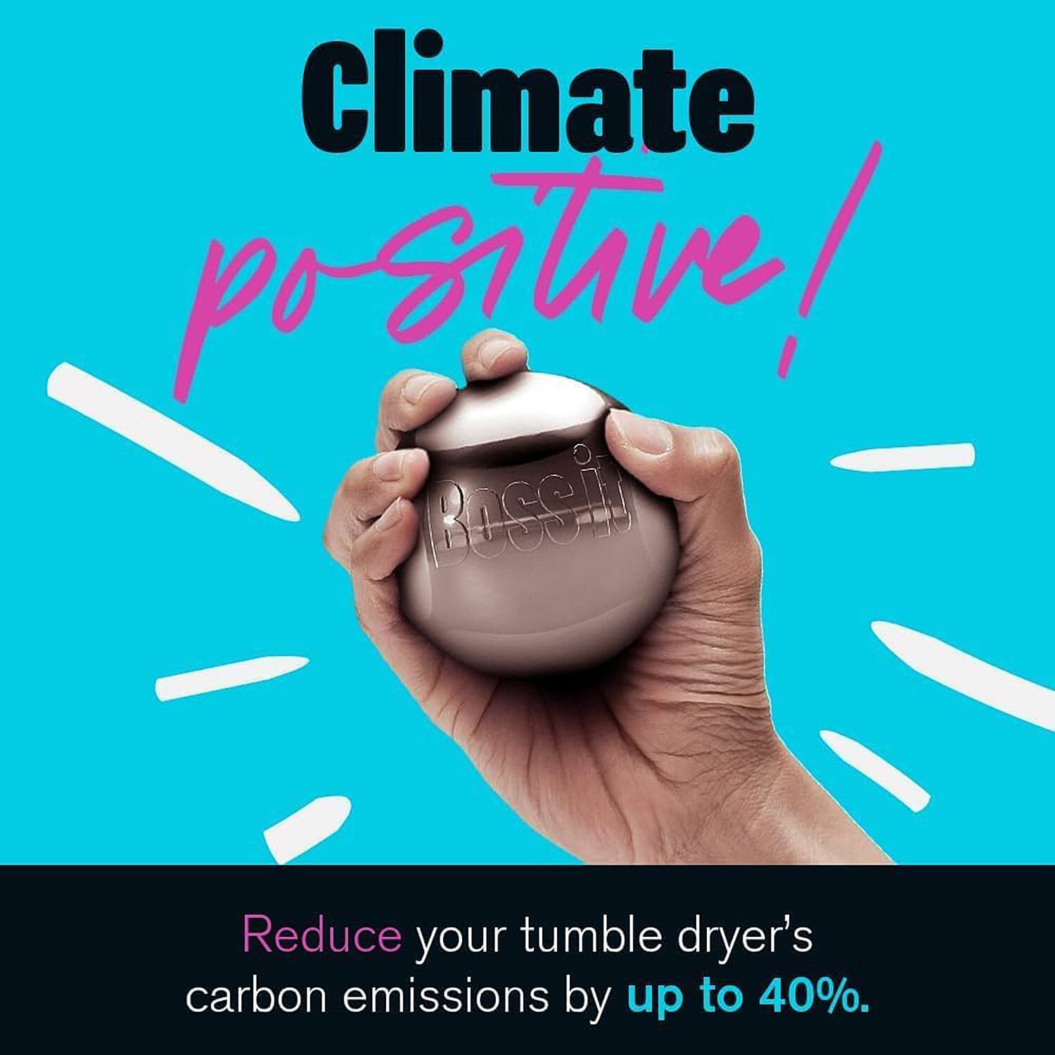 Boss It Ultra Reflective Tumble Rapid Dryer Ball - Silver