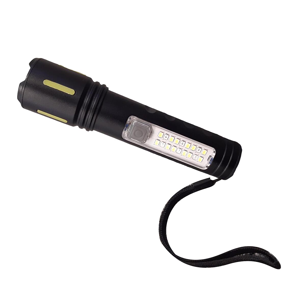Rechargeable Torch with 6 Light Modes (1200mAh Lithium Battery Inc.) - Black