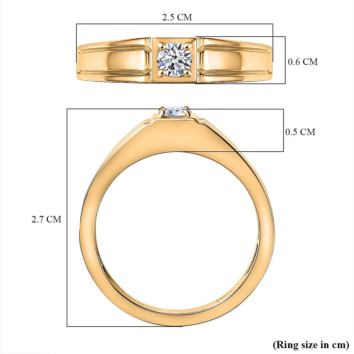 Luxuriant Diamond Lab Grown Diamond (SI-G-H) Signet Ring in Sterling Silver