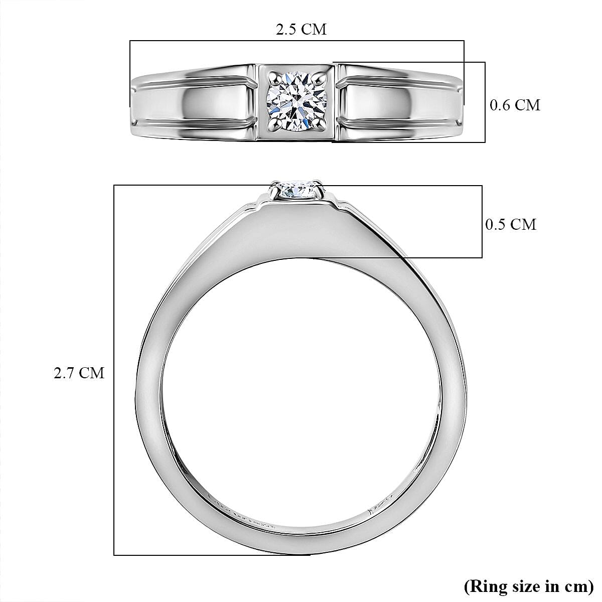 Luxuriant Diamond Lab Grown Diamond (SI-G-H) Signet Ring in Sterling Silver