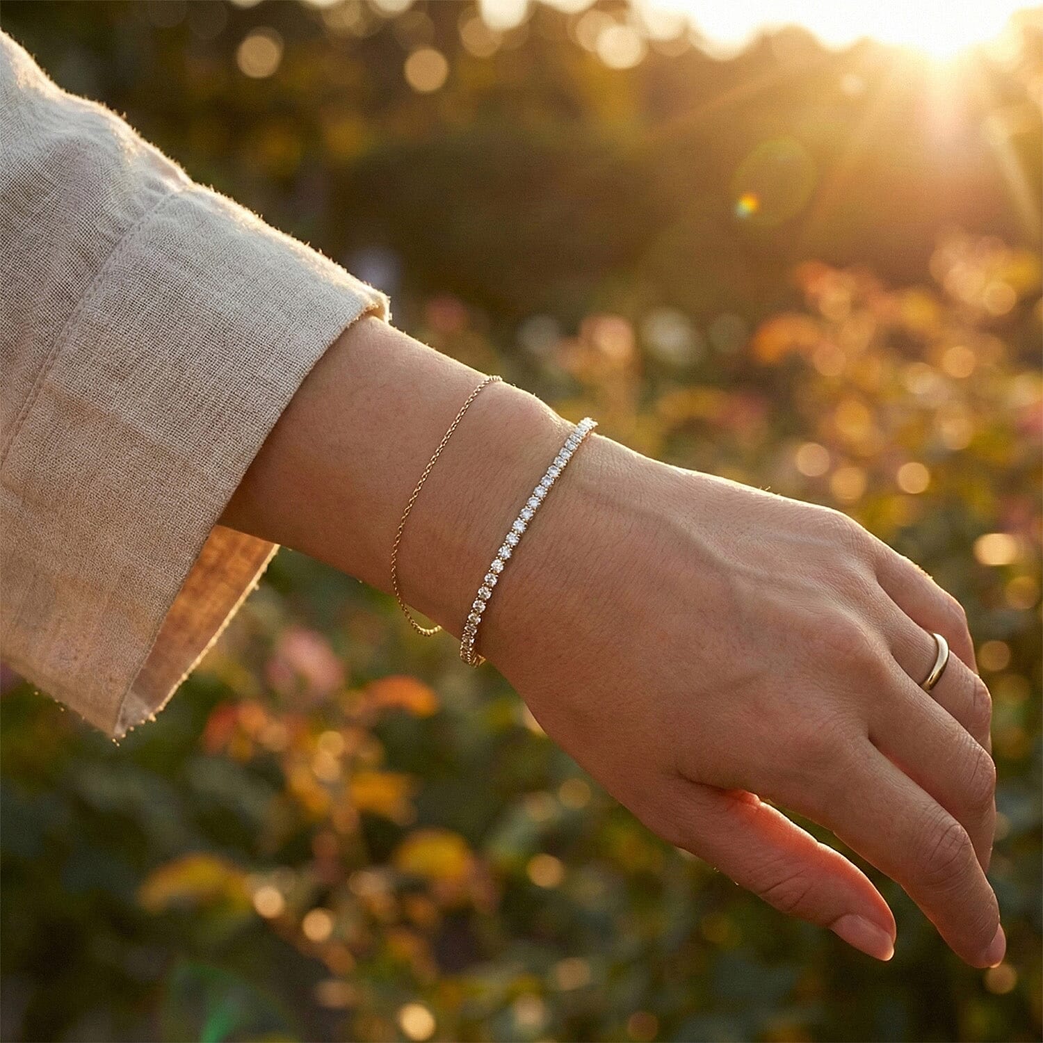 Moissanite Cluster Bracelet in Sterling Silver