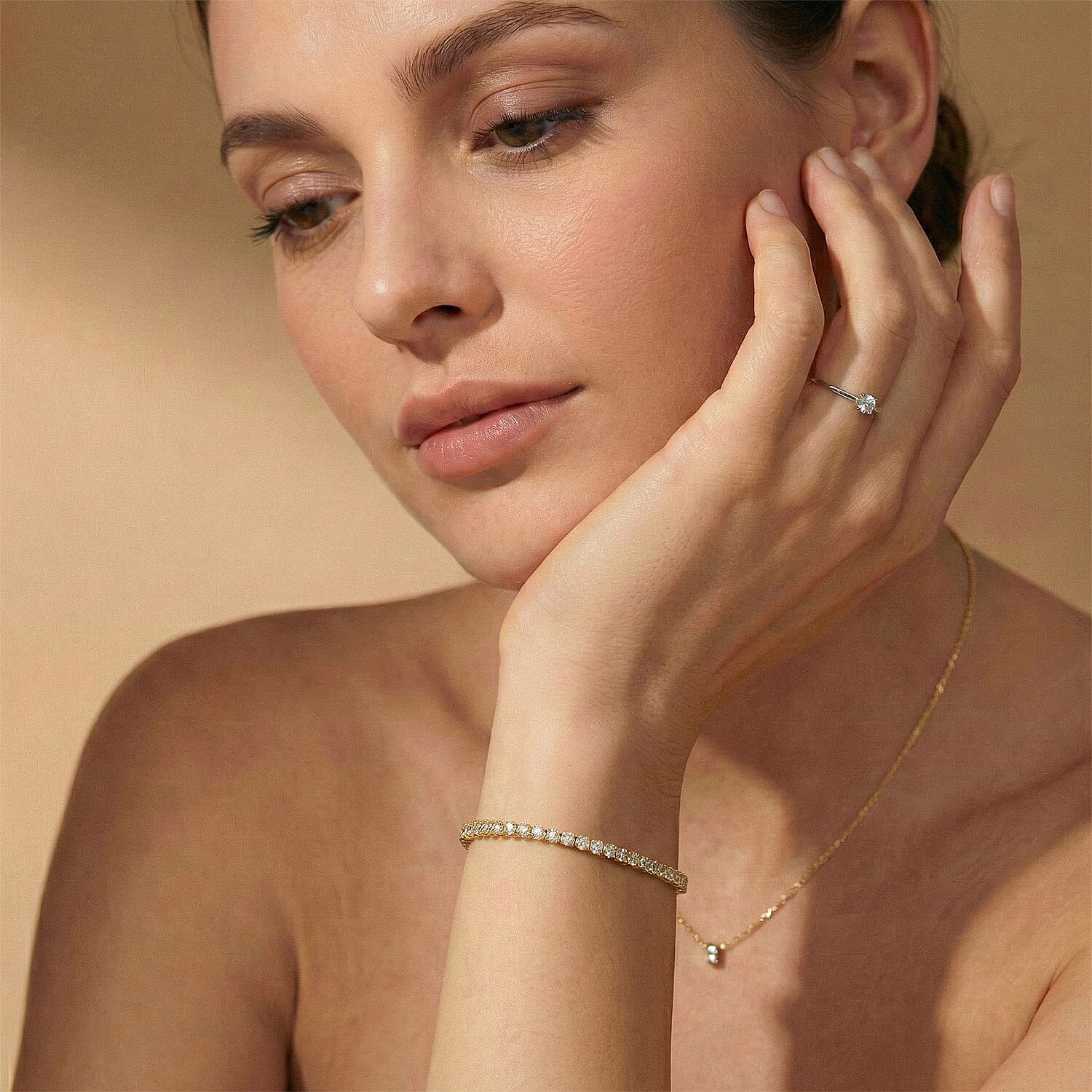 Moissanite Cluster Bracelet in Sterling Silver