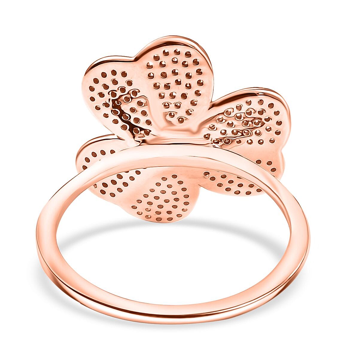 Designer Inspired - 9K Rose Gold SGL Certified Natural Pink and White Diamond Floral Ring 0.50 Ct.
