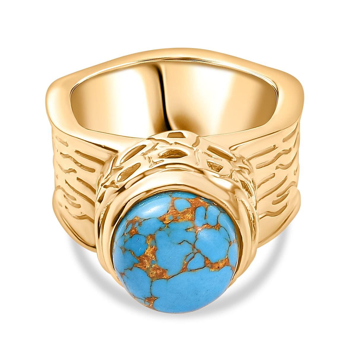 Blue Turquoise Solitaire Ring 3.67 Ct.