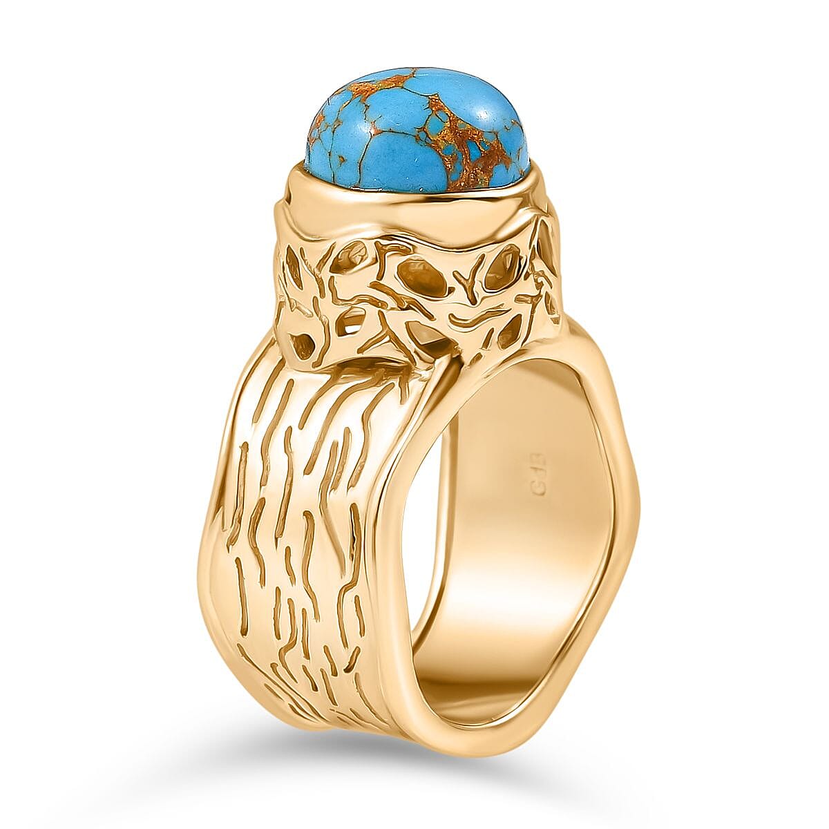 Blue Turquoise Solitaire Ring 3.67 Ct.