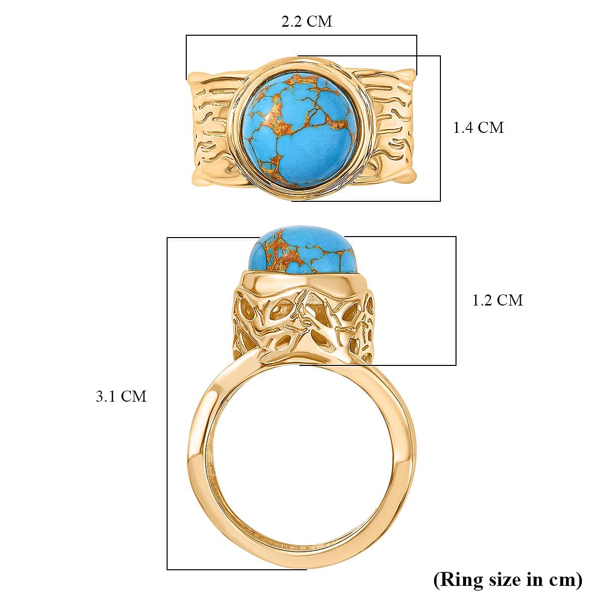 Blue Turquoise Solitaire Ring 3.67 Ct.