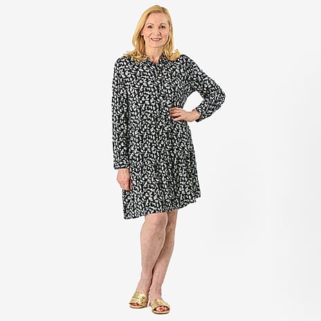 Closeout Deal Printed Tunic Top (Size 18) - Navy