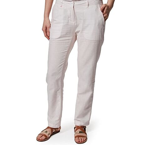 Craghopper Linen Woven Jean and Pant-Trouser (Size - 12) - Seashell Pink