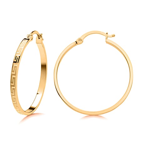 Close Out - 9K Yellow Gold Hoop Earrings with Clasp