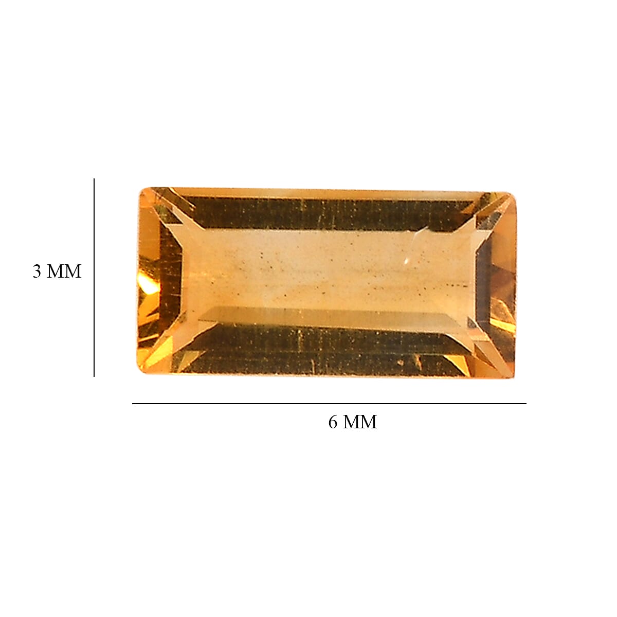 Citrine Baguette Gemstone 0.9 Ct. Citrine Baguette Gemstone 0.9 Ct.