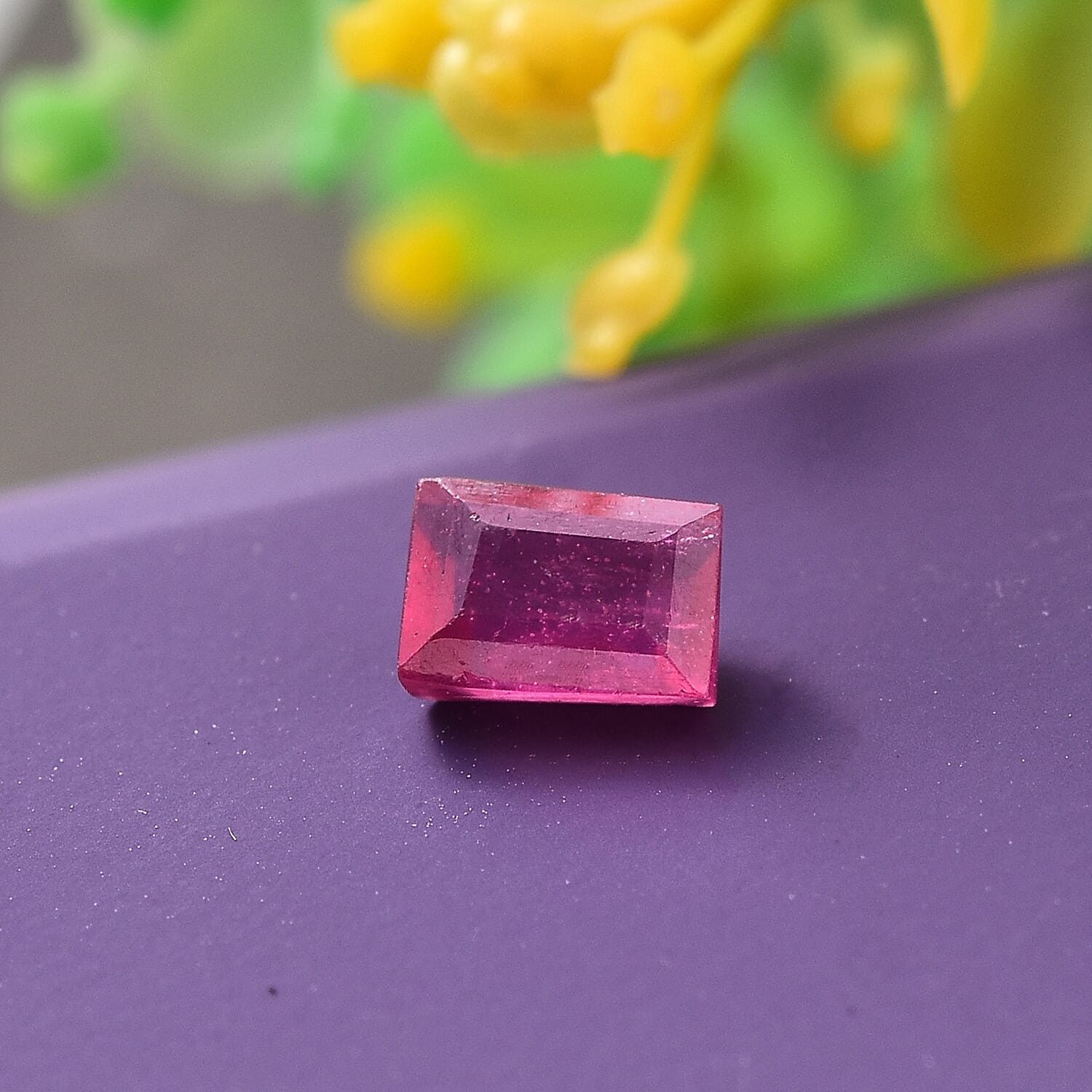 Fissure Filled Ruby Baguette 0.95 Ct.