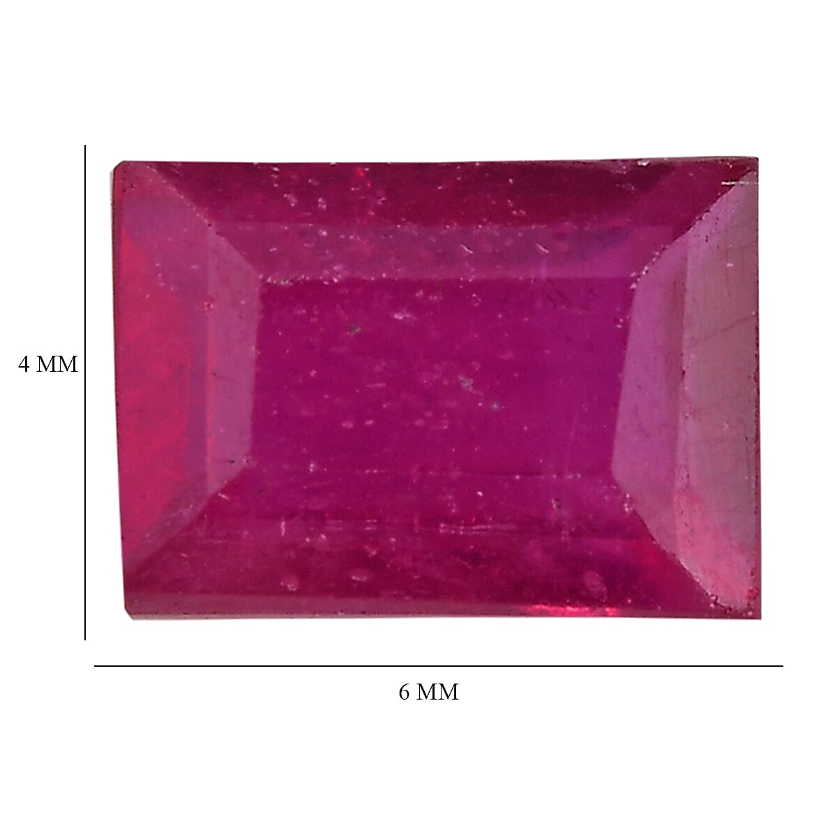 Fissure Filled Ruby Baguette 0.95 Ct.