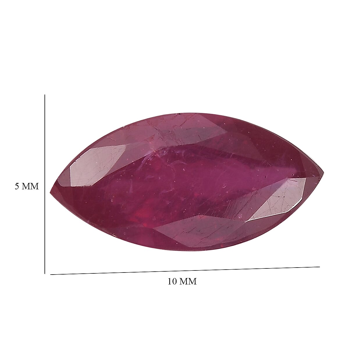 Fissure Filled Ruby Marquee Gemstone 1.18 Ct. Fissure Filled Ruby Marquee Gemstone 1.18 Ct.