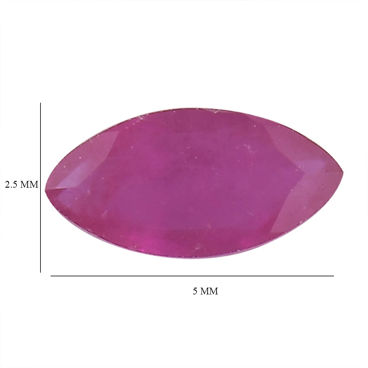 Fissure Filled Ruby Marquee Gemstone 0.56 Ct. Fissure Filled Ruby Marquee Gemstone 0.56 Ct.