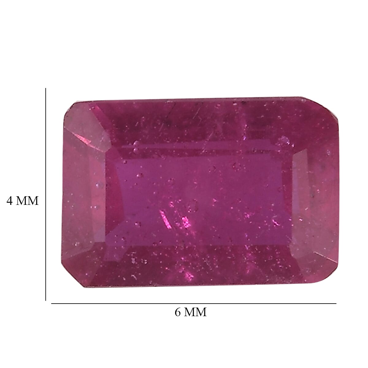 Fissure Filled Ruby Loose Gemstone in Octagon Shape 0.75 Ct. Fissure Filled Ruby Loose Gemstone in Octagon Shape 0.75 Ct.