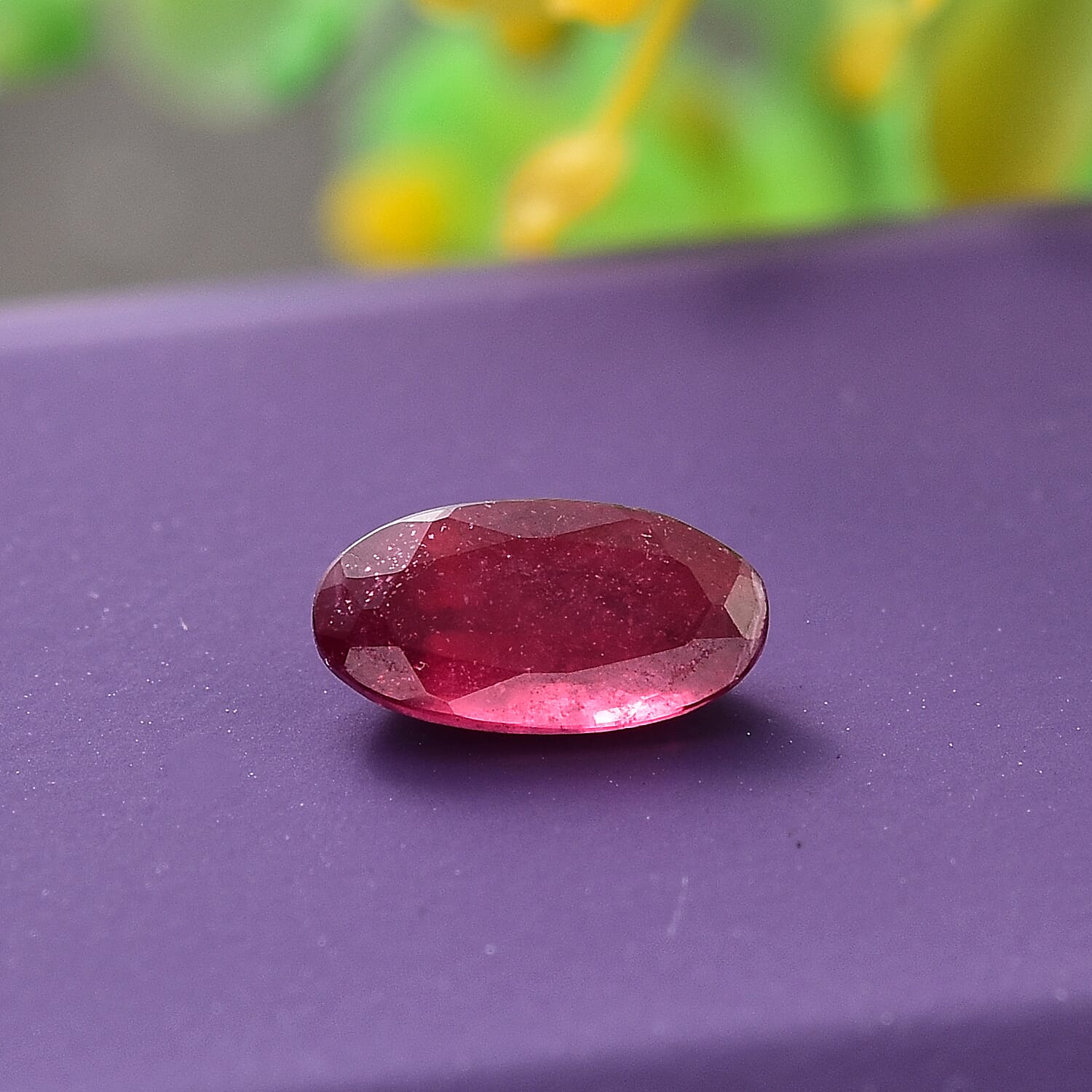 Fissure Filled Ruby Oval Gemstone 0.86 Ct.