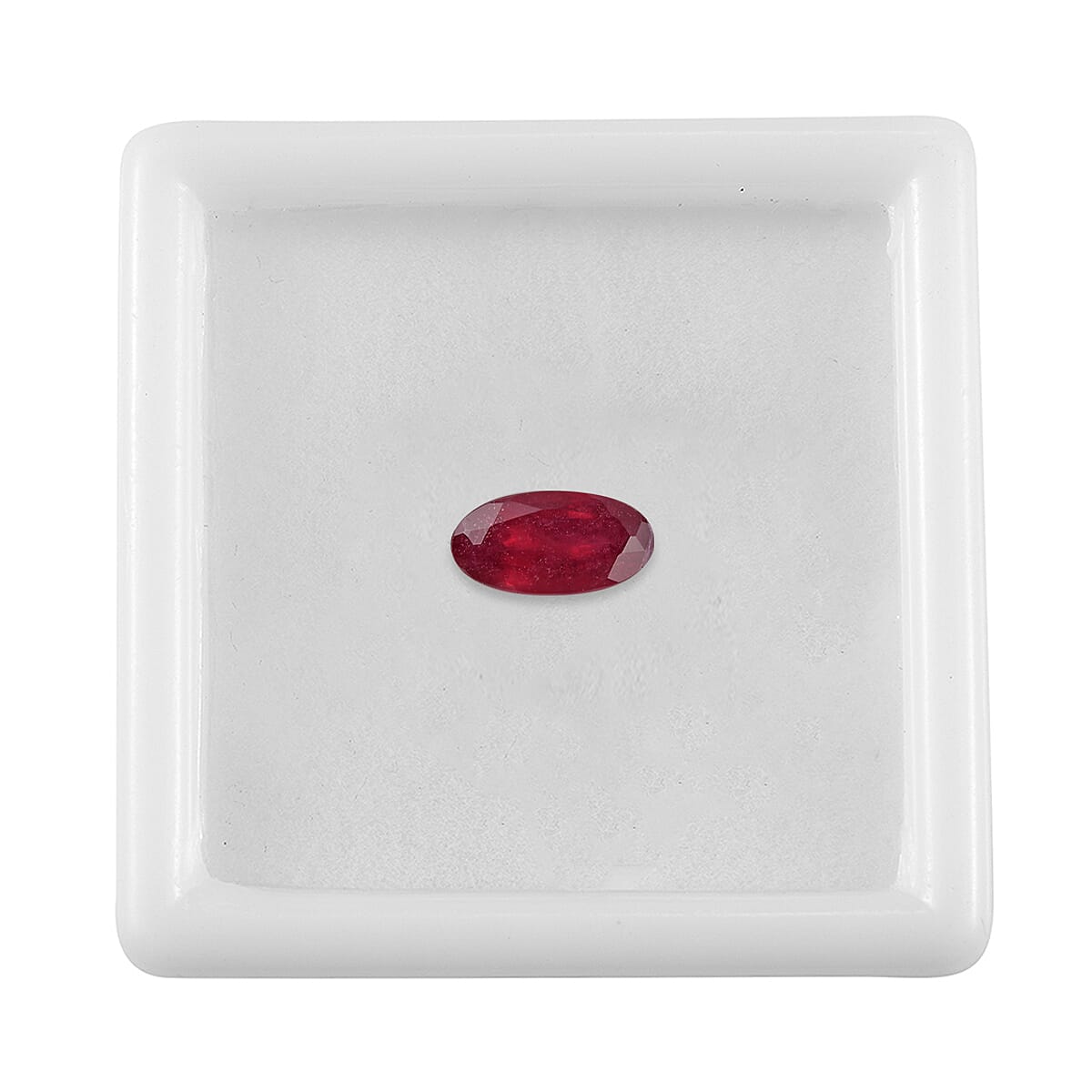 Fissure Filled Ruby Oval Gemstone 0.86 Ct.