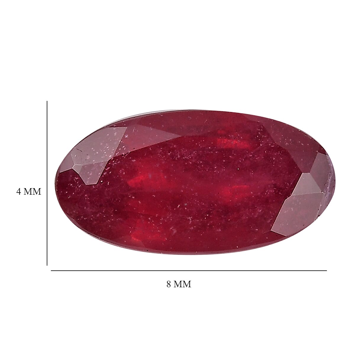 Fissure Filled Ruby Oval Gemstone 0.86 Ct.