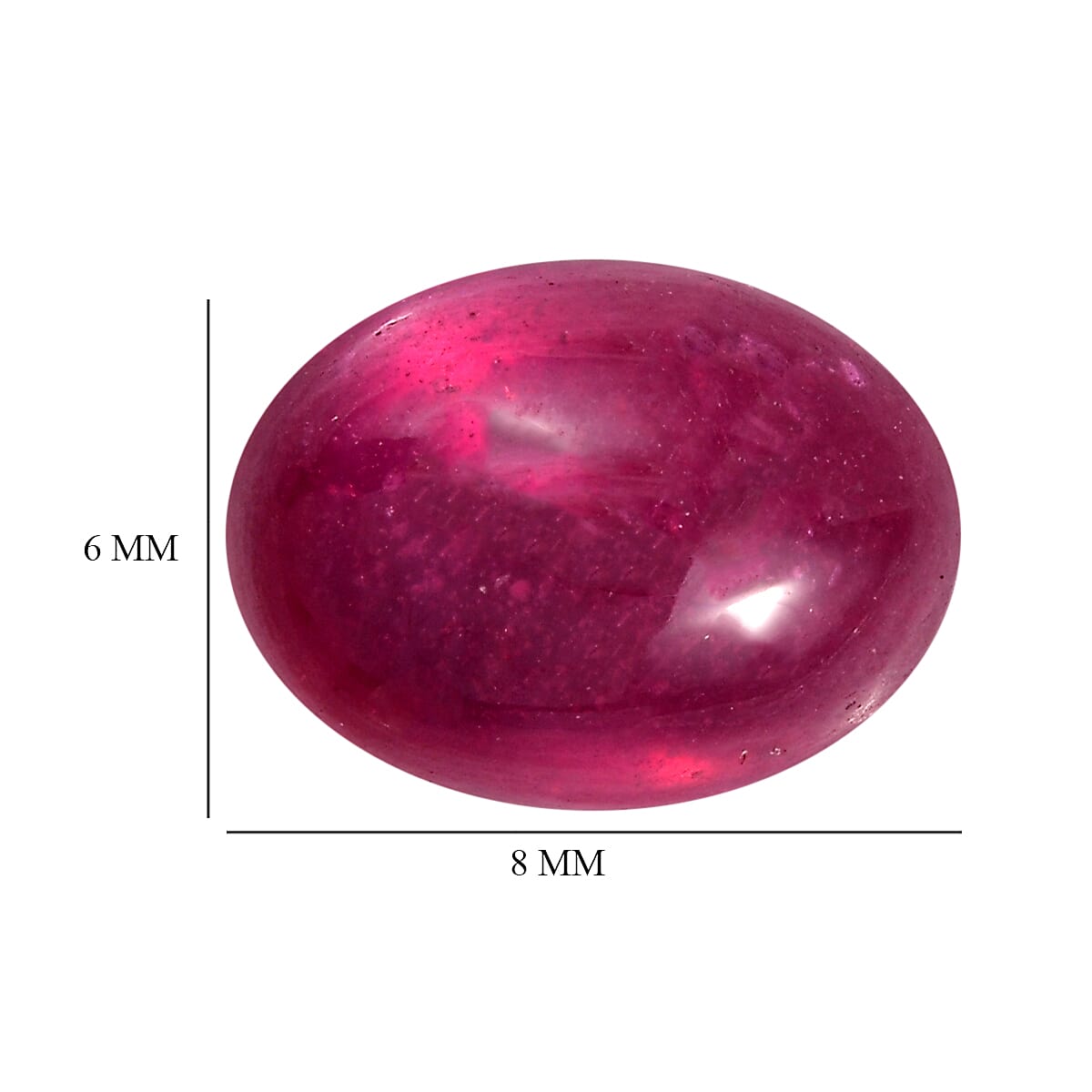 Fissure Filled Ruby Oval Gemstone 1.65 Ct. Fissure Filled Ruby Oval Gemstone 1.65 Ct.
