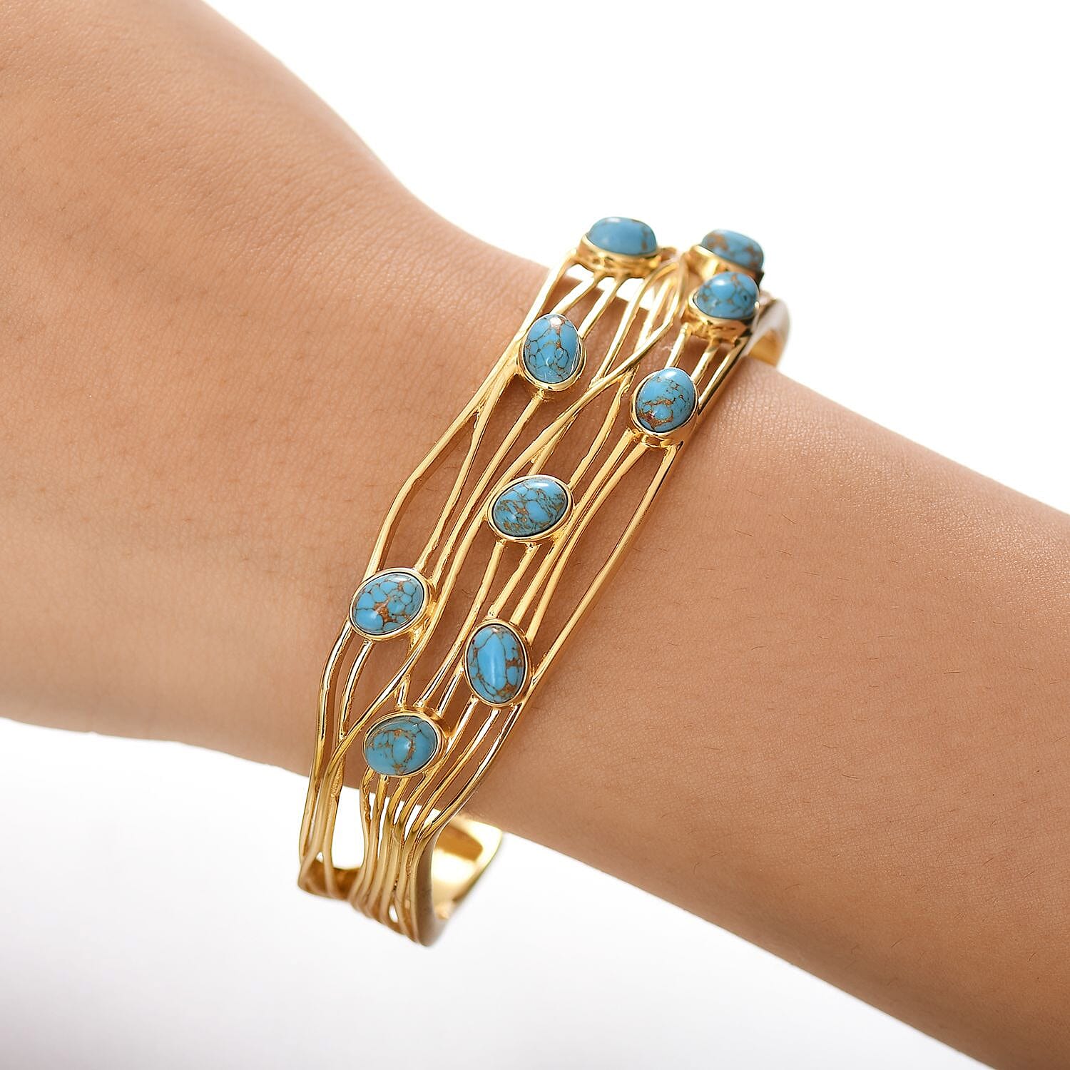 Tucson Find- Blue Turquoise Cuff Bangle (Size 7.5)  8.15 Ct.
