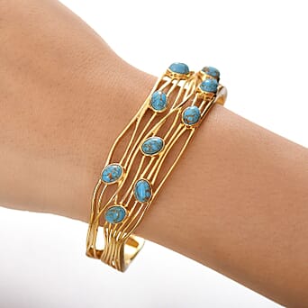 https://tjcuk.sirv.com/Products/80/6/8062430/Blue-Turquoise-Cuff-Bangle-Size-7-5-in-Yellow-Gold-Tone-8-15-Ct_8062430_2.jpg?w=342&h=342