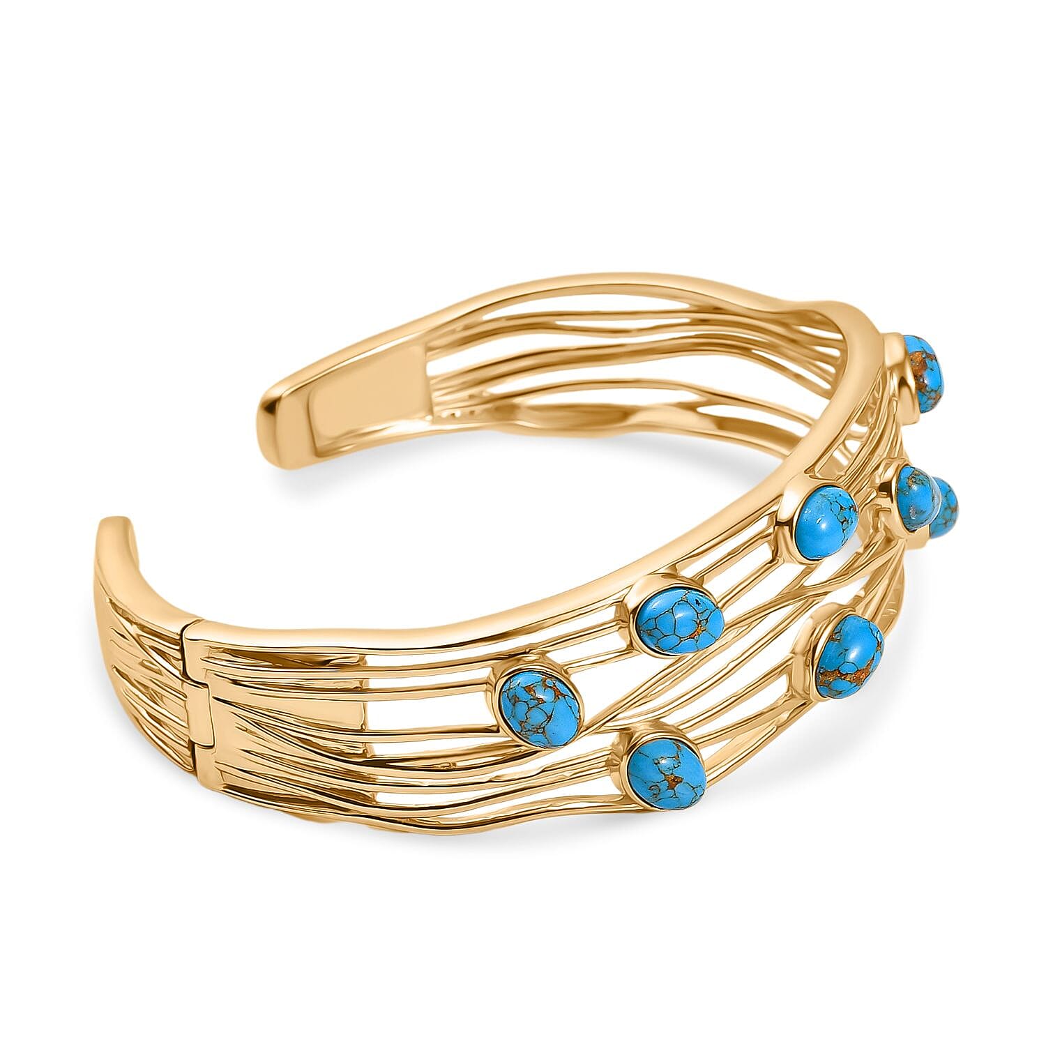 Tucson Find- Blue Turquoise Cuff Bangle (Size 7.5)  8.15 Ct.